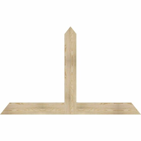 Ekena Millwork Portland Rough Sawn Timber Gable Bracket, Douglas Fir, 72"W x 45"H x 2"D x 6"F, 15/12 Pitch GBW072X45X0206POR00RDF